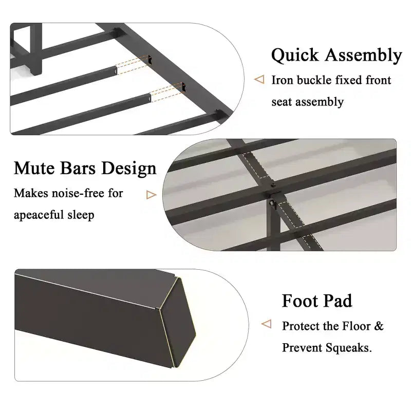Lit plateforme de taille double/grand/très grand avec tête de lit rembourrée, cadre de lit plateforme en bois avec rangement et 2 ports USB, grand espace de rangement sous le lit, marron