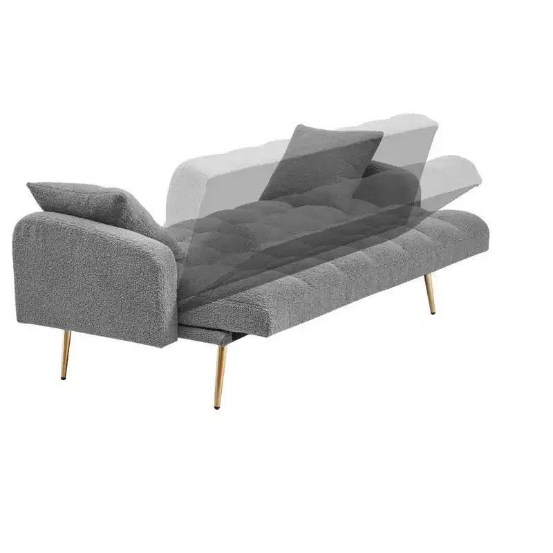 Canapé-lit moderne en tissu bouclette avec dossier réglable