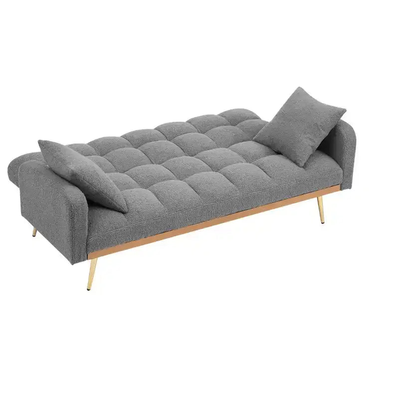 Canapé-lit moderne en tissu bouclette avec dossier réglable