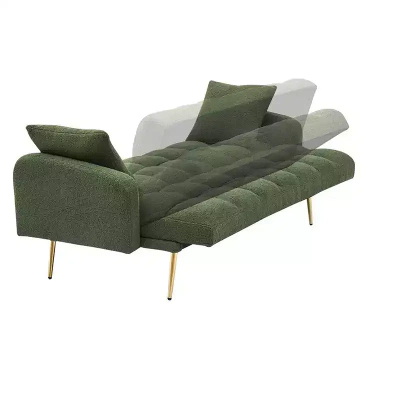 Canapé-lit moderne en tissu bouclette avec dossier réglable
