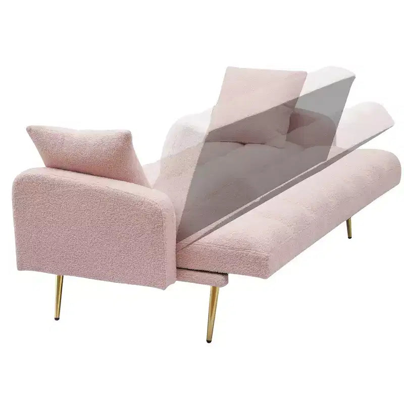 Canapé-lit moderne en tissu bouclette avec dossier réglable