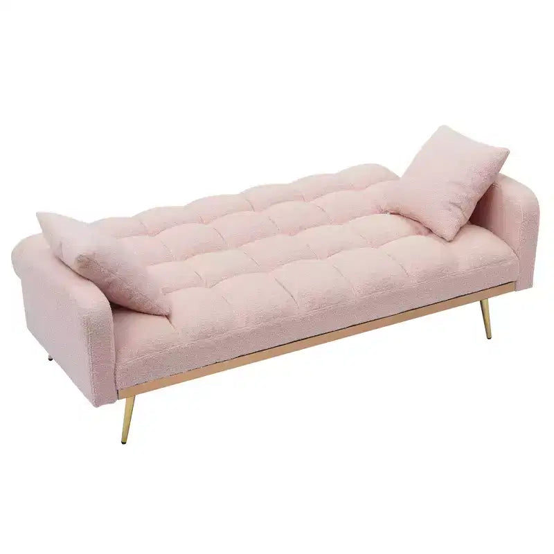 Canapé-lit moderne en tissu bouclette avec dossier réglable