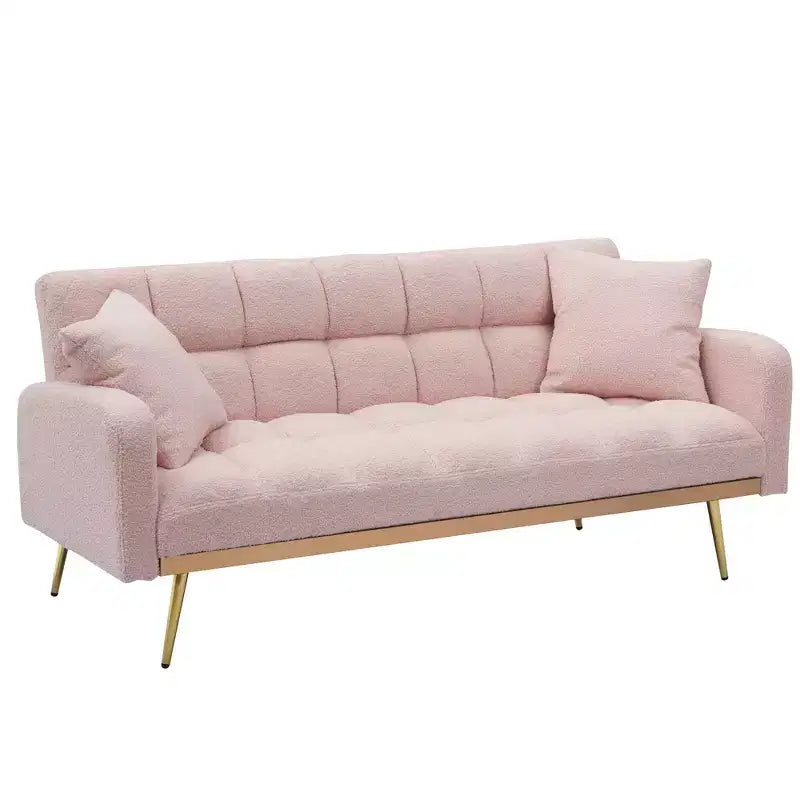 Canapé-lit moderne en tissu bouclette avec dossier réglable
