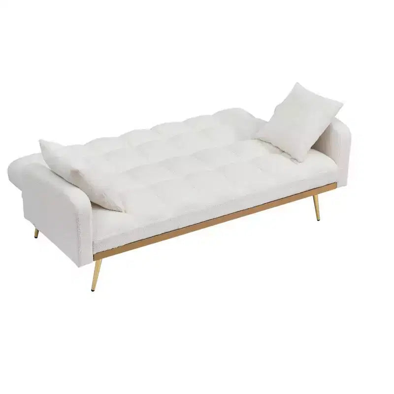 Canapé-lit moderne en tissu bouclette avec dossier réglable