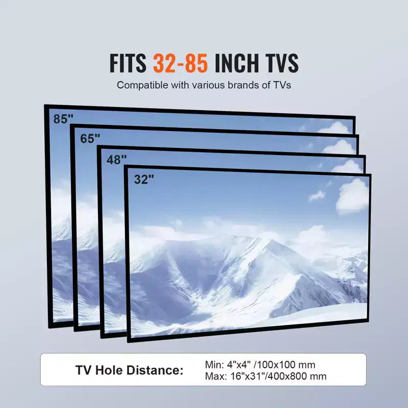 Support TV de sol pivotant réglable en hauteur pour téléviseurs de 32 à 85 pouces avec base en verre trempé - Noir