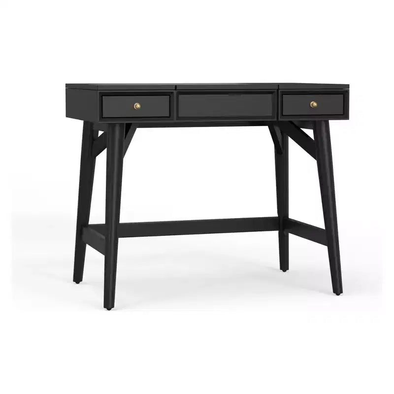 Coiffeuse de chambre Mid-Century avec miroir relevable, Noir