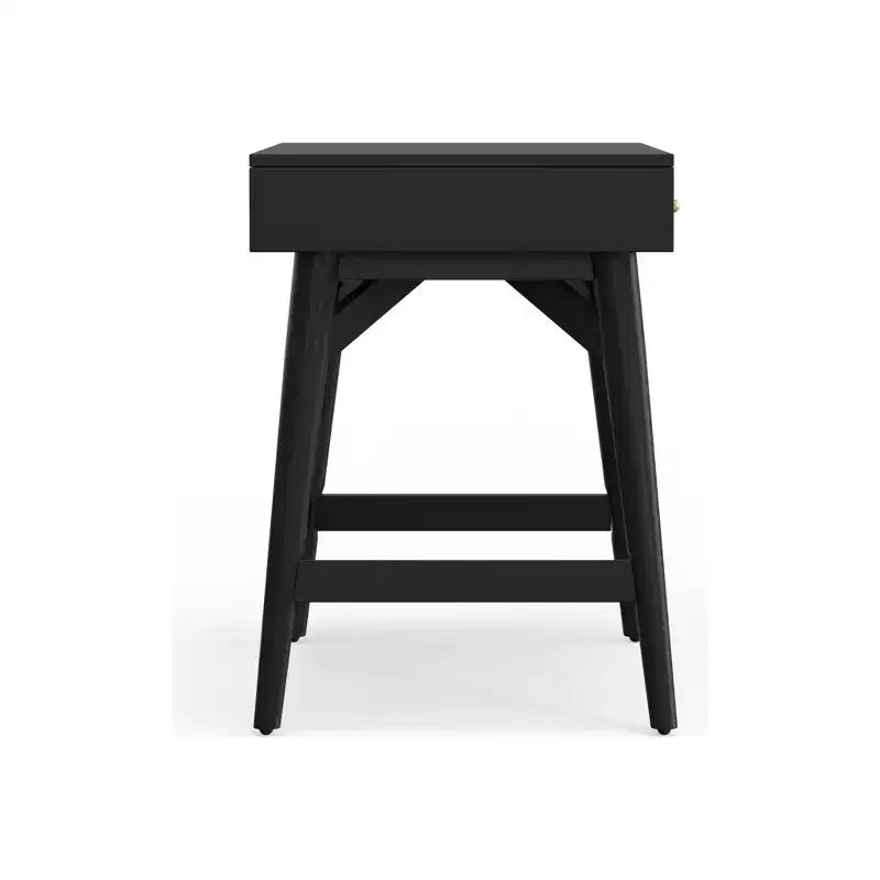 Coiffeuse de chambre Mid-Century avec miroir relevable, Noir
