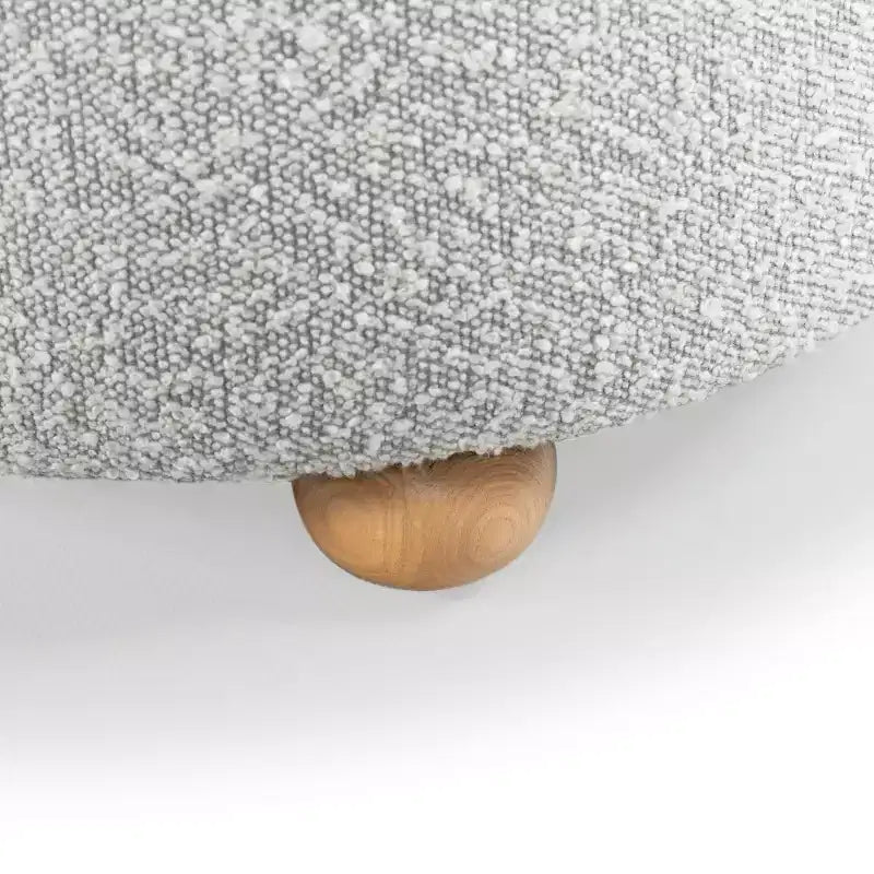 Pouf de rangement rond en tissu bouclé
