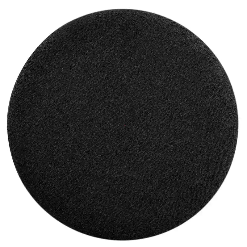 Pouf de rangement rond en tissu bouclé
