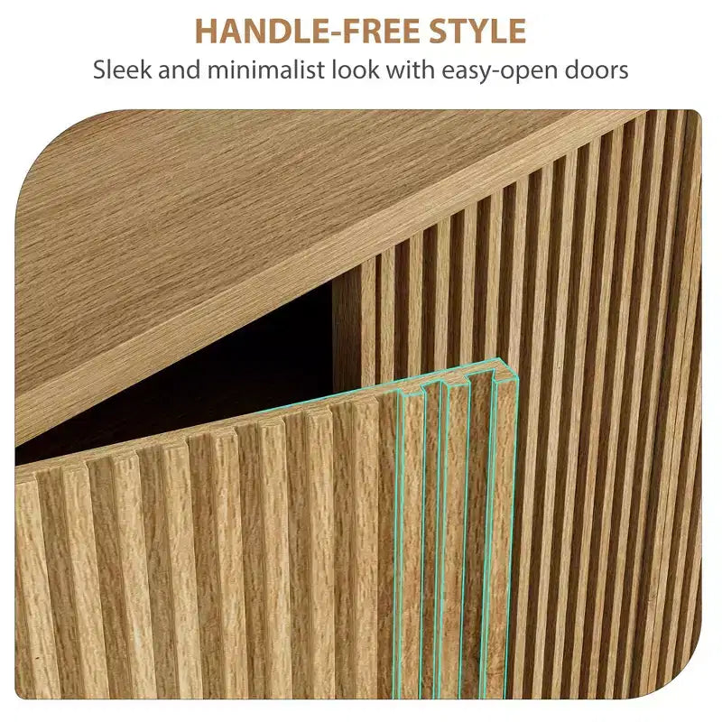 Meuble à chaussures en bois de 117 cm avec porte cannelée - Rangement réglable pouvant contenir 30 à 35 paires pour l'entrée et le salon