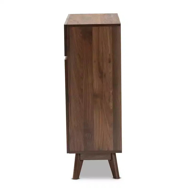 Meuble à chaussures en bois, Noyer Marron, Rangement d'entrée, Contient 12 paires