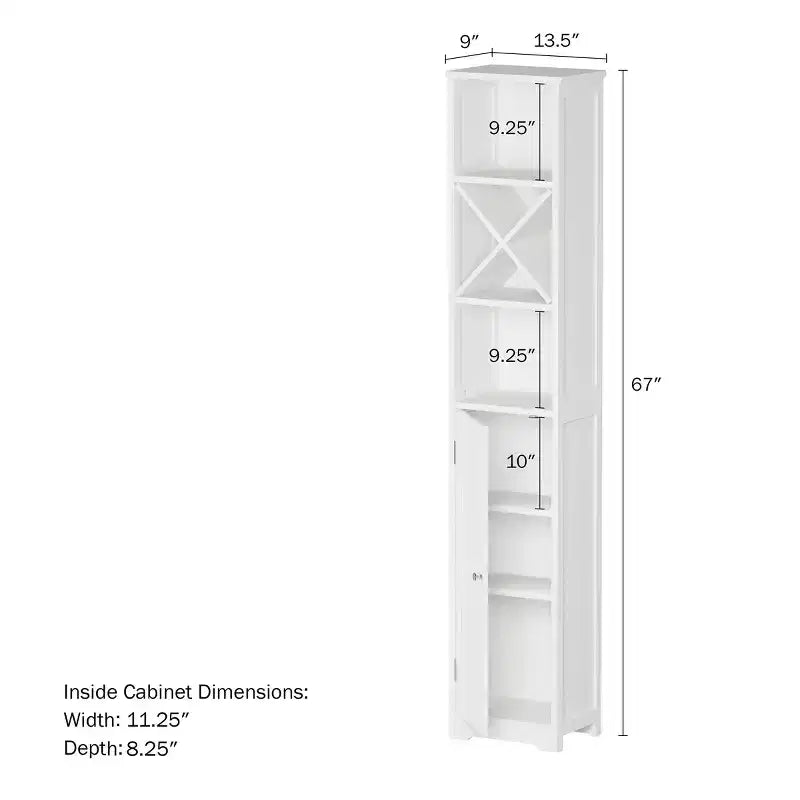 Meuble de Rangement Haut en Lin avec Séparateur et Étagères Réglables