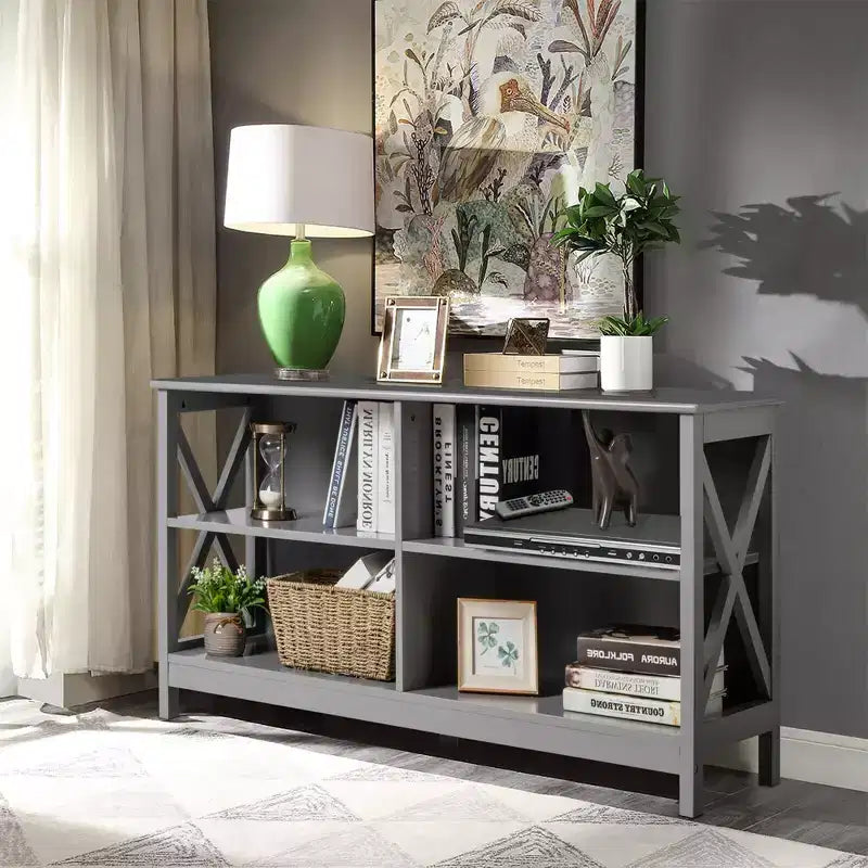 Meuble TV pour téléviseurs jusqu'à 55", avec étagères de rangement