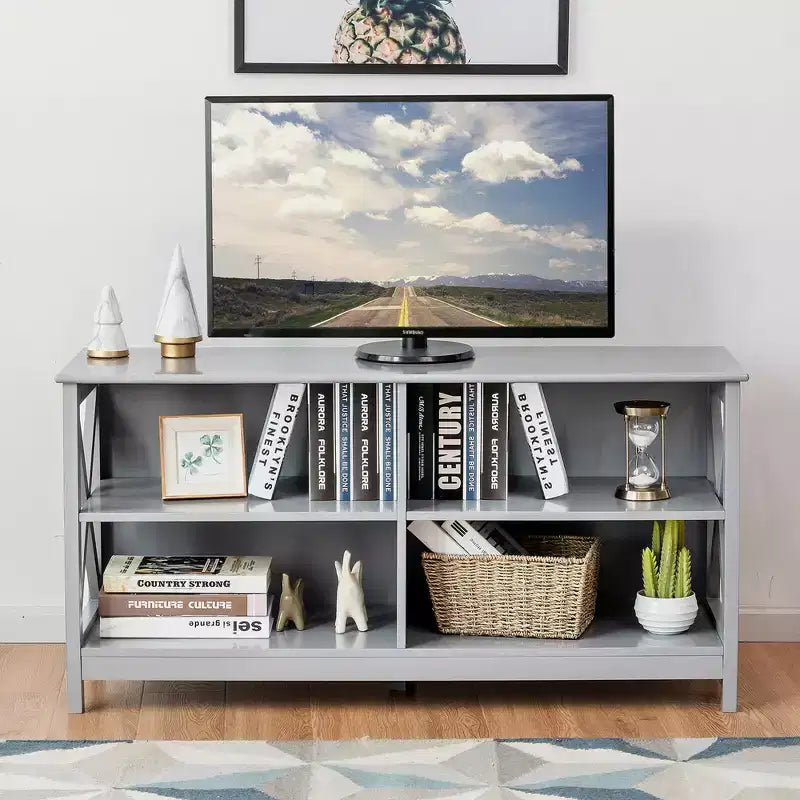 Meuble TV pour téléviseurs jusqu'à 55", avec étagères de rangement