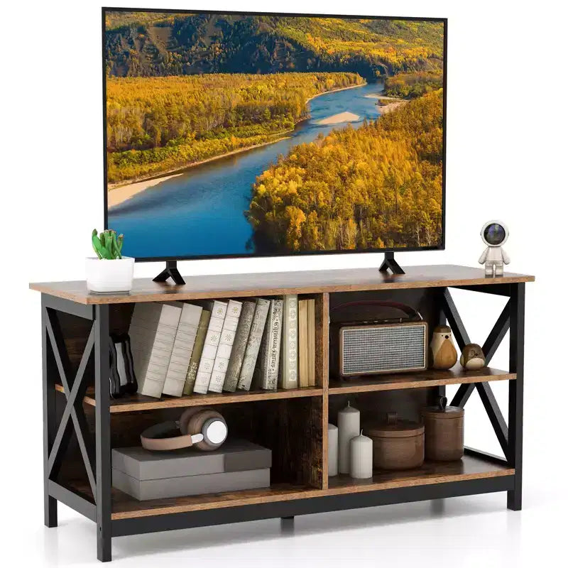 Meuble TV pour téléviseurs jusqu'à 55", avec étagères de rangement