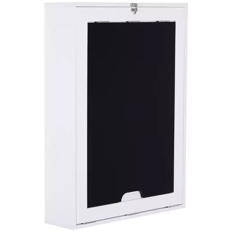 Bureau mural pliable avec tableau noir et étagères, blanc