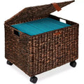 Meuble de rangement à roulettes Hyacinth avec couvercle et roues verrouillables