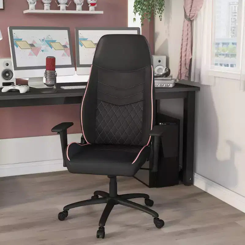 Fauteuil de jeu en similicuir à coutures losanges