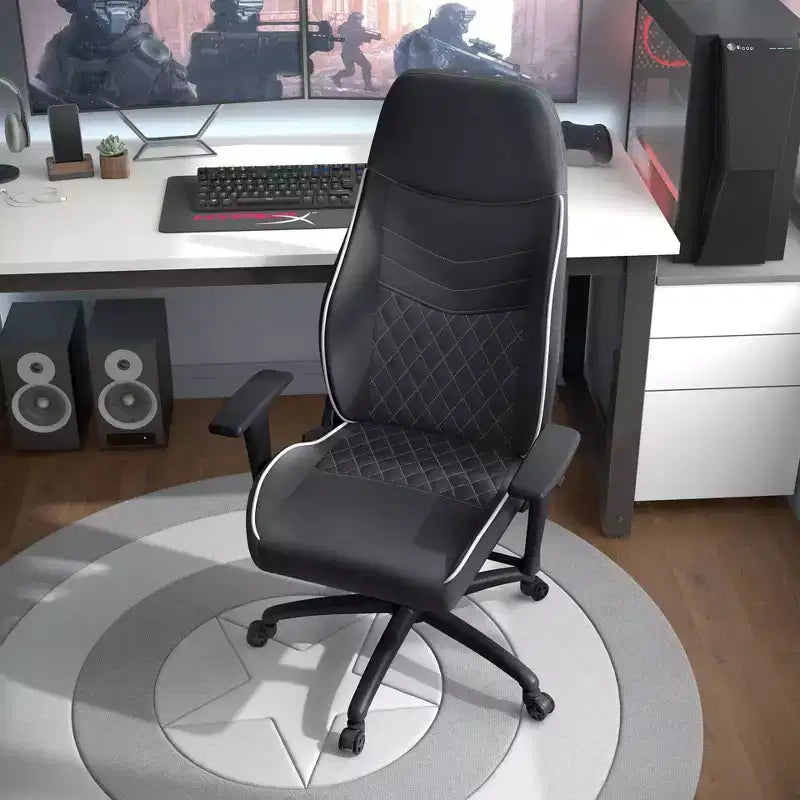 Fauteuil de jeu en similicuir à coutures losanges