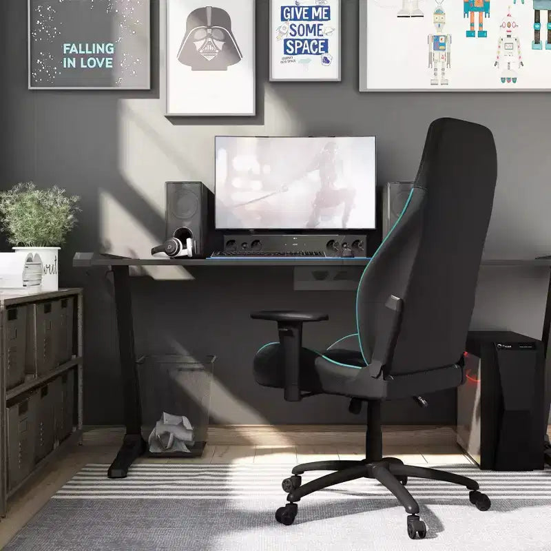 Fauteuil de jeu en similicuir à coutures losanges