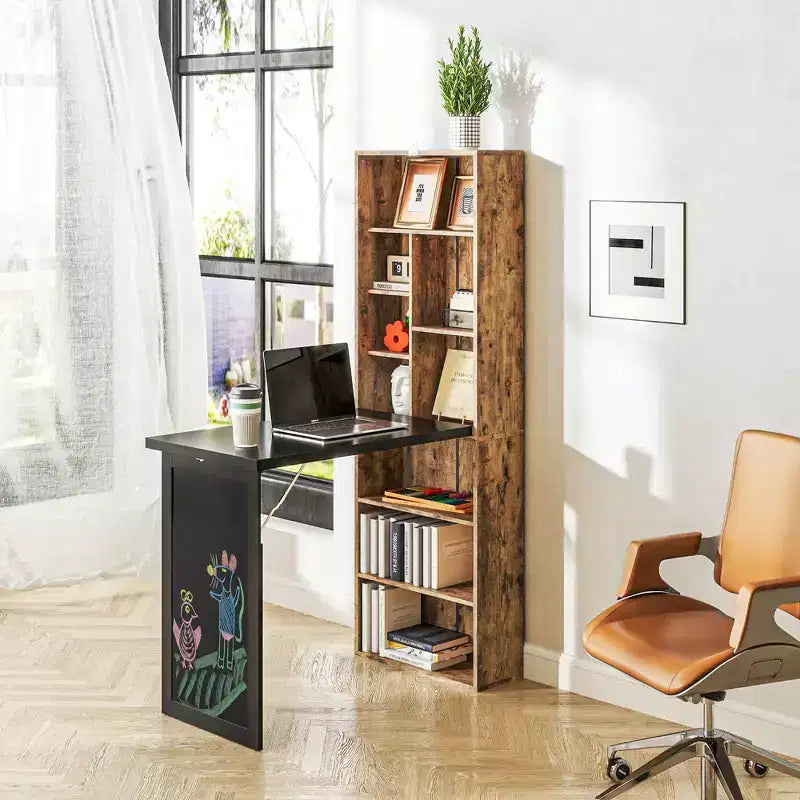 Table à écrire pliable convertible, Armoire murale avec tableau noir et étagère latérale