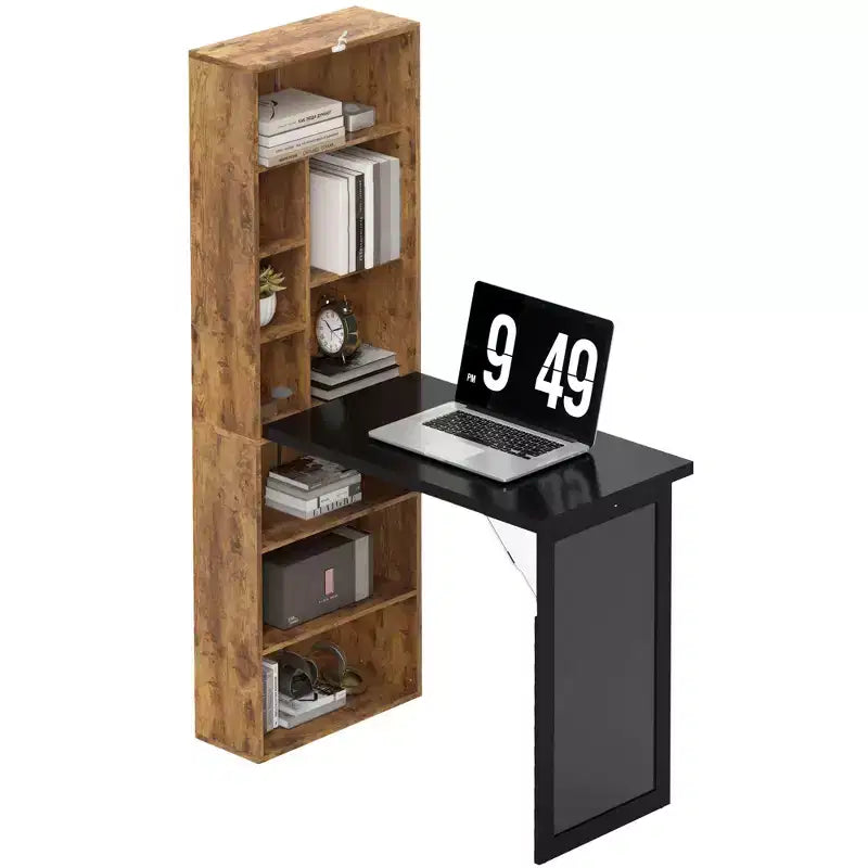 Table à écrire pliable convertible, Armoire murale avec tableau noir et étagère latérale