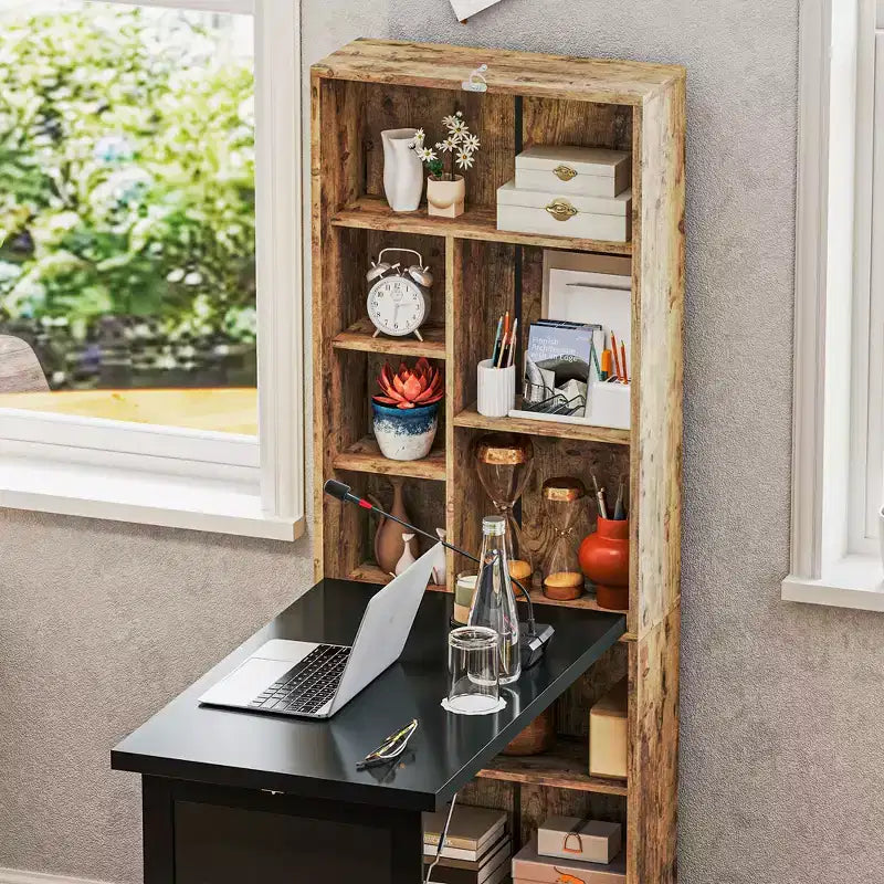 Table à écrire pliable convertible, Armoire murale avec tableau noir et étagère latérale