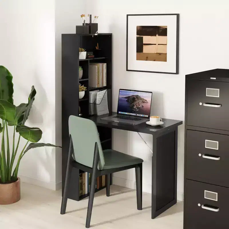 Table à écrire pliable convertible, Armoire murale avec tableau noir et étagère latérale
