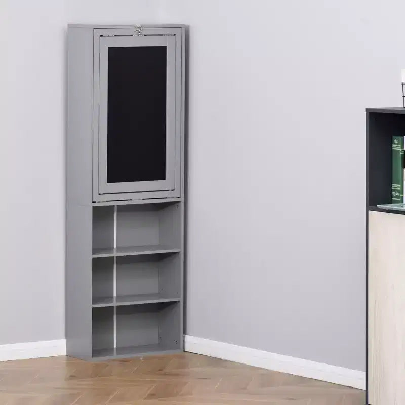 Table à écrire pliable convertible, Armoire murale avec tableau noir et étagère latérale