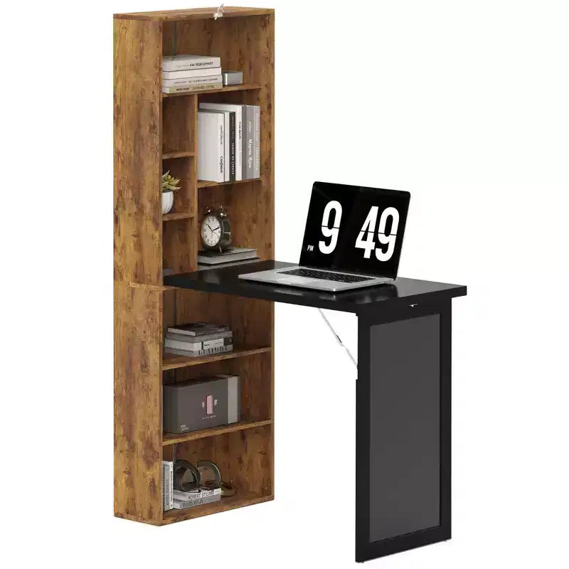 Table à écrire pliable convertible, Armoire murale avec tableau noir et étagère latérale