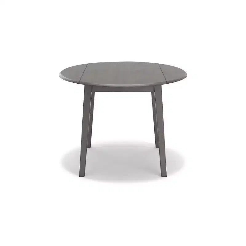 Table de salle à manger ronde à rabats, grise, 4 places