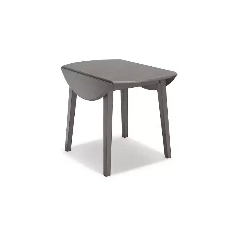 Table de salle à manger ronde à rabats, grise, 4 places