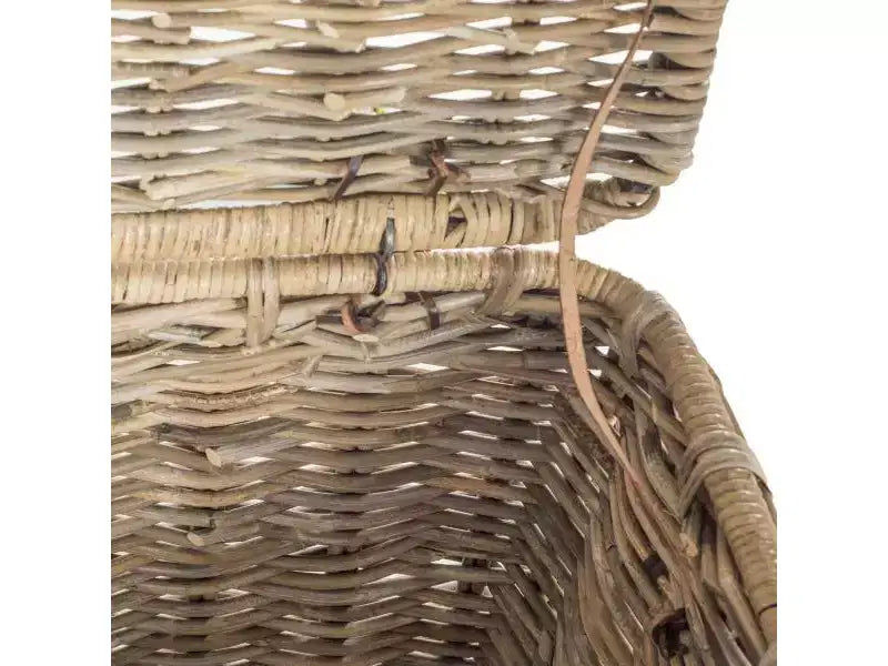 Malle de rangement en rotin Kubu tressé, gris