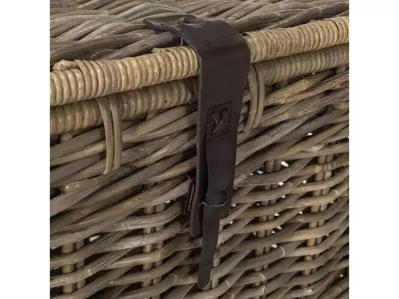 Malle de rangement en rotin Kubu tressé, gris