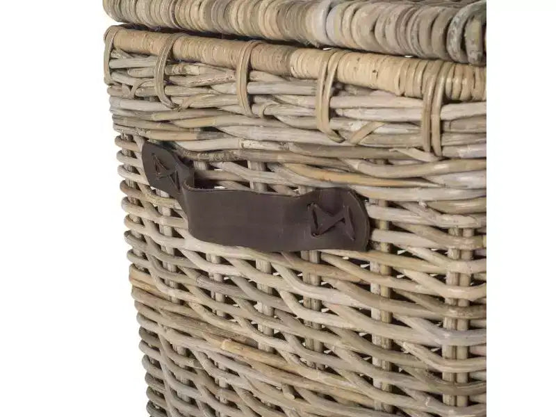 Malle de rangement en rotin Kubu tressé, gris
