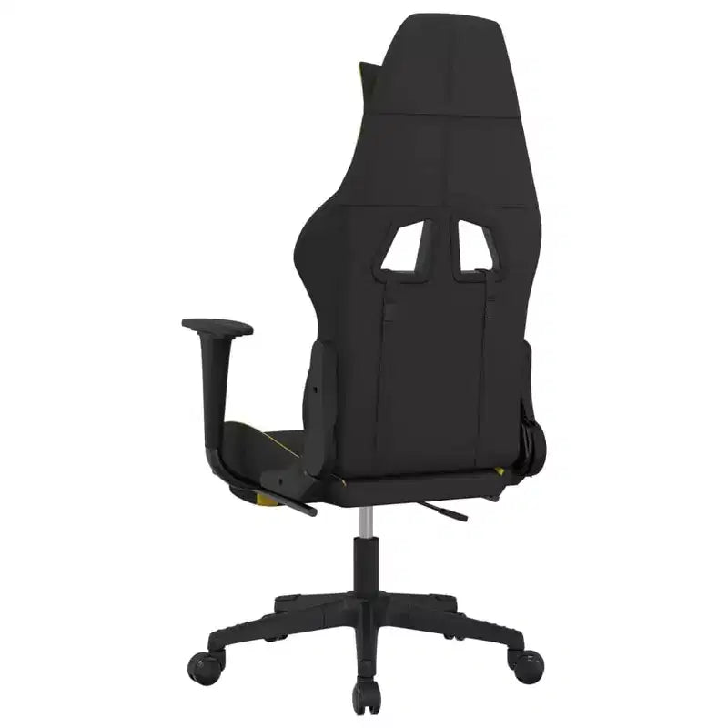 Chaise Gaming avec Repose-pieds, Noir et Jaune, Tissu
