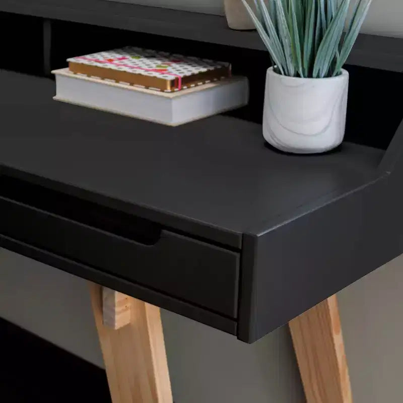 Bureau moderne 2 tiroirs avec cadre en pin
