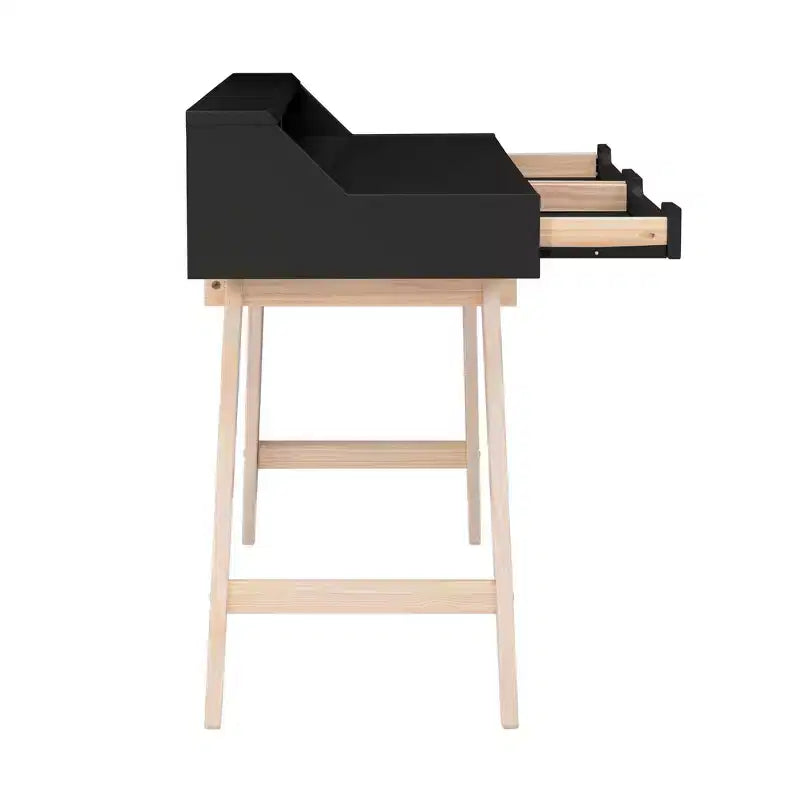 Bureau moderne 2 tiroirs avec cadre en pin
