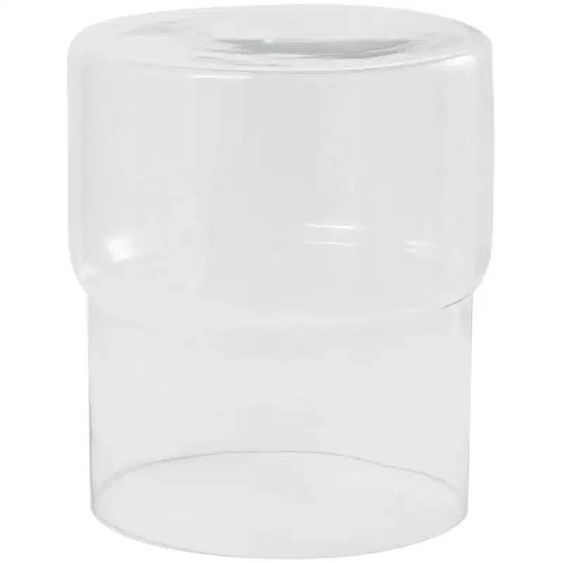 Table d'appoint moderne en verre rond, rouge