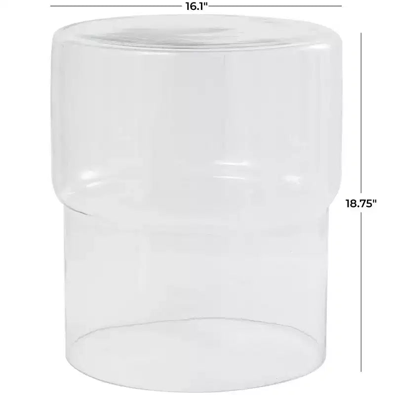 Table d'appoint moderne en verre rond, rouge