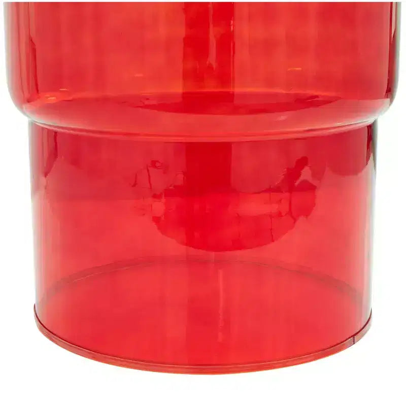 Table d'appoint moderne en verre rond, rouge