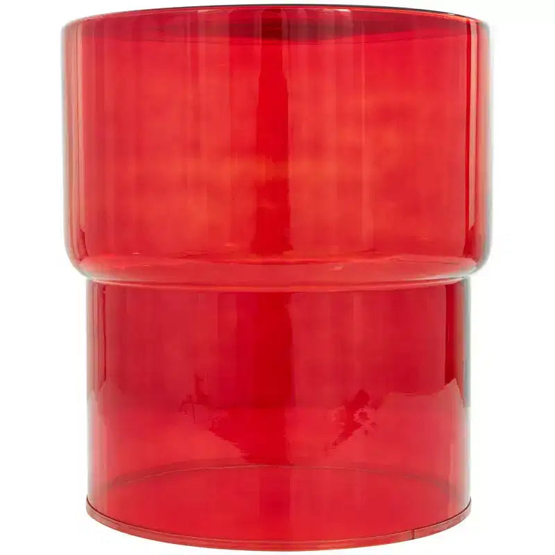 Table d'appoint moderne en verre rond, rouge