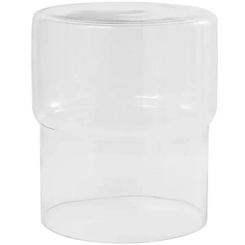 Table d'appoint moderne en verre rond, rouge